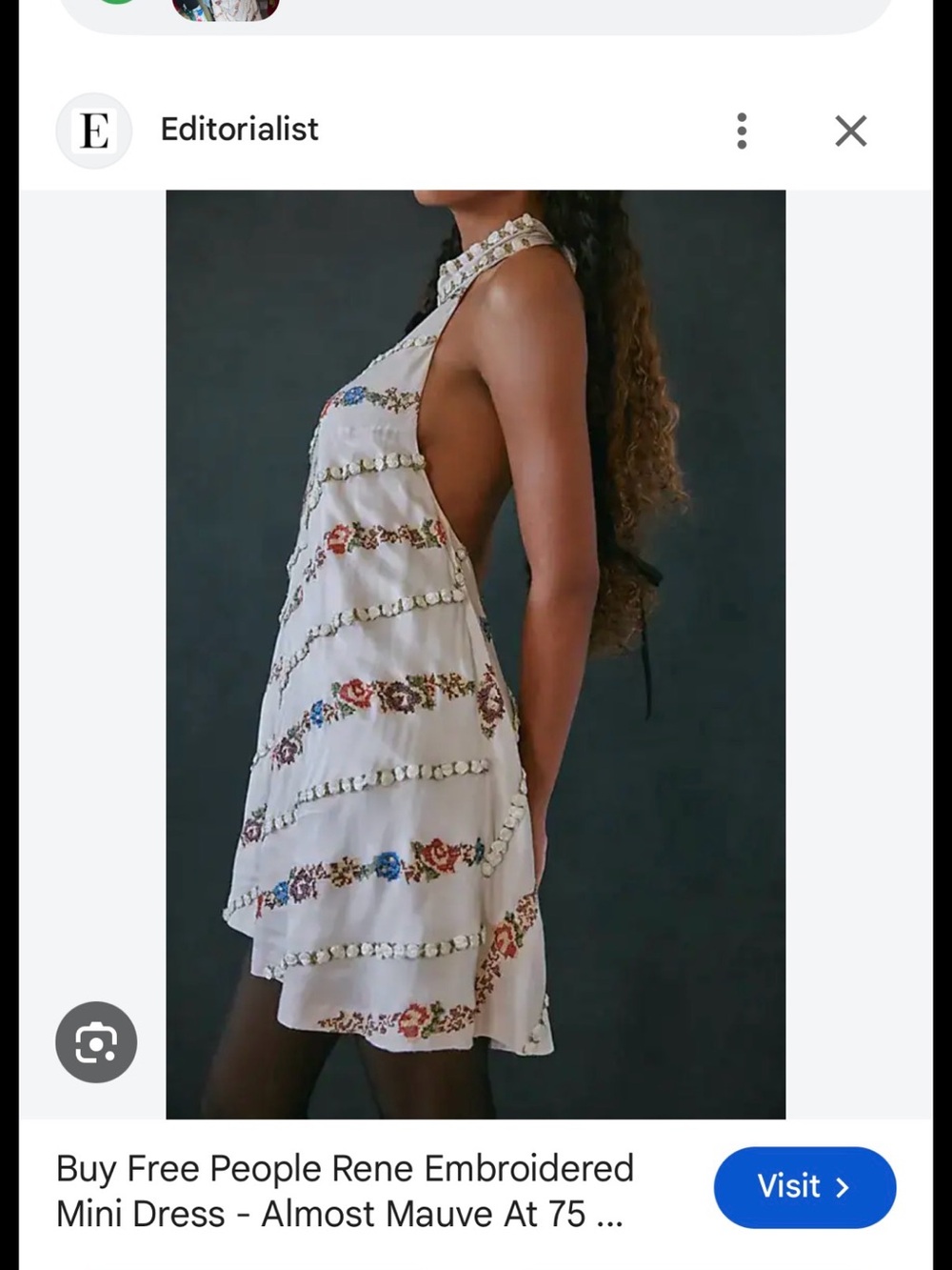 NWT Free People Rene Embroidered Mini Dress Almost Mauve S